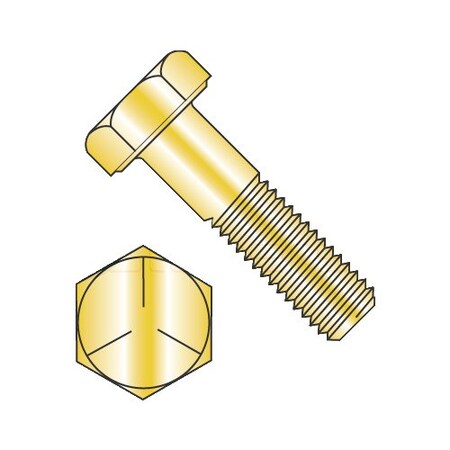 Grade 5, 1/4-20 Hex Head Cap Screw, Cadmium Yellow Steel, 2-1/2 In L, 900 PK